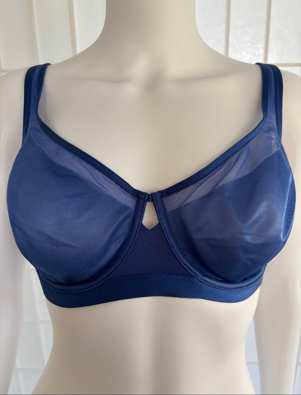 Soma Unbelievable Lift Scoop Balconette Bra 36D Majesty Blue Sheer Coquette NWT